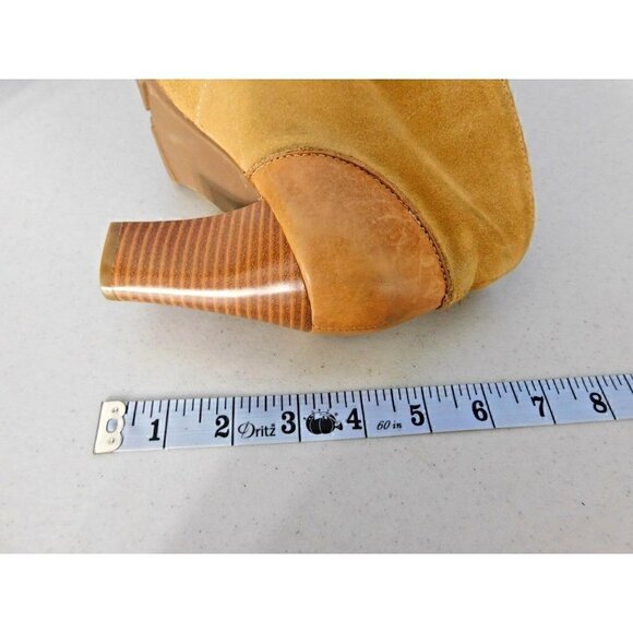 RUFF HEWN BROWN LEATHER SUEDE & FAUX FUR ANKLE BOOTS, WOMAN'S SIZE 6 M - Picture 9 of 9